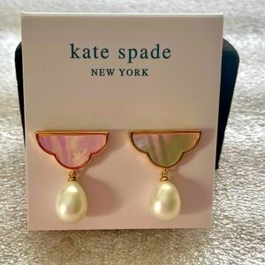 KATE SPADE Gold plated Mother of Pearl(faux) Earrings